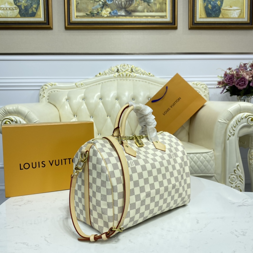 Louis Vuitton SPEEDY BANDOULIERE 30 Damier Azur Handbag N41373